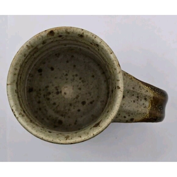 Vintage Studio Art Pottery Handcrafted Green Drip Glazed Stoneware Mug - Picture 5 of 10